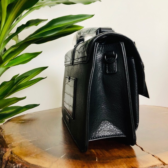 Brand New Aldo Black Animal Print Crossbody Bag - Picture 3 of 10